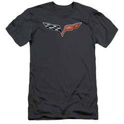 Chevy Slim Fit Shirt Vette Logo Charcoal T-Shirt