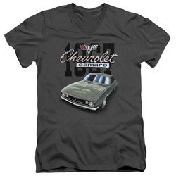 Chevy Slim Fit V-Neck Shirt Chevrolet 1967 Classic Camaro Charcoal T-Shirt