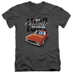 Chevy Slim Fit V-Neck Shirt Chevrolet 1967 Red Classic Camaro Charcoal T-Shirt