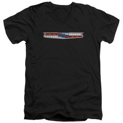 Chevy Slim Fit V-Neck Shirt Chevrolet 56 Bel Air Emblem Black T-Shirt