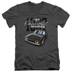 Chevy Slim Fit V-Neck Shirt Chevrolet Classic Camaro Charcoal T-Shirt