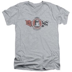 Chevy Slim Fit V-Neck Shirt Gentlemen's Racer Sports Grey T-Shirt