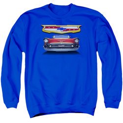 Chevy Sweatshirt 1957 Bel Air Grille Adult Royal Blue Sweat Shirt