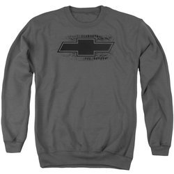 Chevy Sweatshirt Chevrolet Bowtie Tire Tread Adult Charcoal Sweat Shirt
