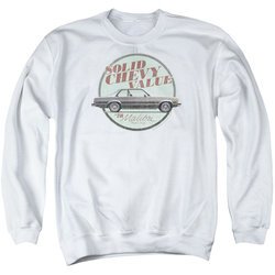Chevy Sweatshirt Value Adult White Sweat Shirt