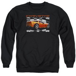 Chevy Sweatshirt ZO6 checkered Adult Black Sweat Shirt