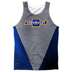 Chevy Tank Top Chevrolet Shiny Bowtie Logo Sublimation Tanktop Front/Back Print
