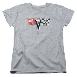 Chevy Womens Shirt 2ND Gen Vette Nose Emblem Athletic Heather T-Shirt