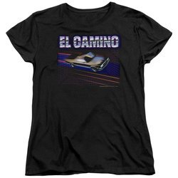 Chevy Womens Shirt 85 El Camino Black T-Shirt