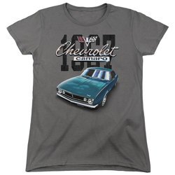 Chevy Womens Shirt Blue Classic Camaro Charcoal T-Shirt