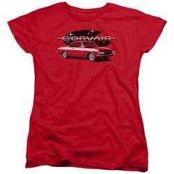Chevy Womens Shirt Corvair Spyda Coupe Red T-Shirt
