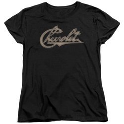Chevy Womens Shirt Script Black T-Shirt