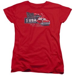 Chevy Womens Shirt See The USA Chevrolet Red T-Shirt