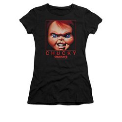 Child's Play 3 Shirt Juniors Chucky Squared Black Tee T-Shirt