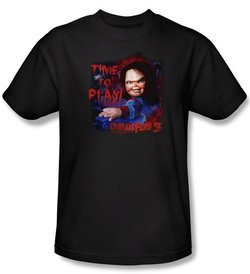 Child's Play 3 T-shirt Movie Time To Play Adult Black Tee Shirt