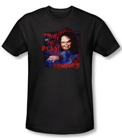 Child's Play 3 T-shirt Movie Time To Play Black Slim Fit Tee Shirt