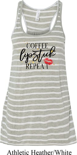 Click to get Coffee Lipstick Repeat Ladies Flowy Racerback Tanktop