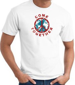 COME TOGETHER Peace Sign Adult T-shirt