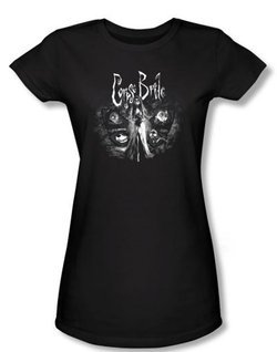 Corpse Bride Juniors T-Shirt Warner Bros Movie Bride To Be Black Shirt