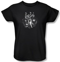 Corpse Bride Ladies T-Shirt Movie Warner Bros Bride To Be Black Shirt