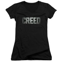 Creed Juniors V Neck Shirt Logo Black T-Shirt