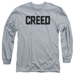 Creed Long Sleeve Shirt Cracked Movie Logo Athletic Heather Tee T-Shirt