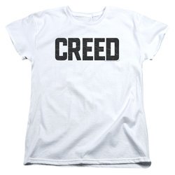 Creed Womens Shirt Cracked Logo White T-Shirt