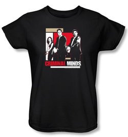 Criminal Minds Ladies T-shirt Guns Drawn TV Show Black Tee Shirt