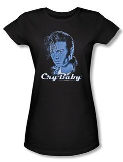 Cry Baby Juniors T-shirt Movie King Cry Baby Black Tee Shirt