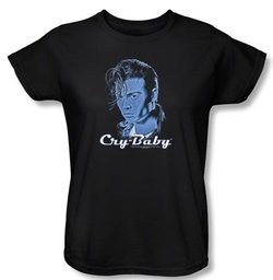 Cry Baby Ladies Movie T-shirt Cry Baby Black Tee Shirt