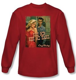 Cry Baby Long Sleeve T-shirt Movie Kiss Me Red Tee Shirt