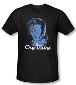 Cry Baby Slim Fit T-shirt Movie King Cry Baby Adult Black Tee Shirt