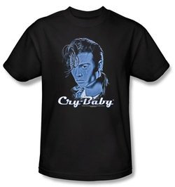Cry Baby T-shirt Movie King Cry Baby Adult Black Tee Shirt