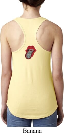Click to get Crystal Tongue Patch Back Print Ladies Ideal Tank Top