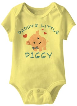 Click to get Daddys Little Piggy Funny Baby Romper Yellow Infant Babies Creeper