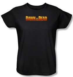 Dawn Of The Dead Ladies T-shirt Movie Dawn Logo Black Tee Shirt