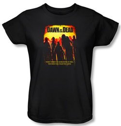 Dawn Of The Dead Ladies T-shirt Title Logo Black Tee Shirt