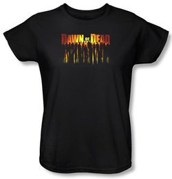 Dawn Of The Dead Ladies T-shirt Walking Black Tee Shirt