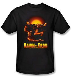 Dawn Of The Dead T-shirt Movie Dawn Collage Adult Black Tee Shirt