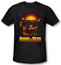 Dawn Of The Dead T-shirt Movie Dawn Collage Black Slim Fit Tee Shirt