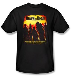 Dawn Of The Dead T-Shirt Movie Title Adult Black Tee Shirt