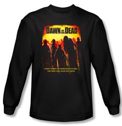 Dawn Of The Dead T-shirt Movie Title Black Long Sleeve Tee Shirt