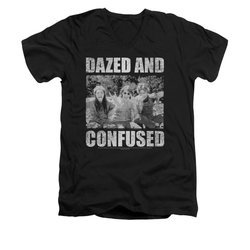 Dazed And Confused Shirt Slim Fit V Neck Rock On Black Tee T-Shirt