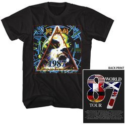 Def Leppard Shirt World Tour 87 Black T-Shirt
