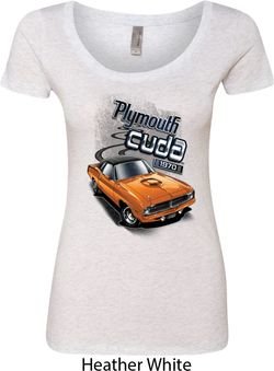 Dodge 1970 Plymouth Hemi Cuda Ladies Scoop Neck Shirt