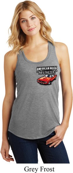 Dodge American Made Muscle Pocket Print Ladies Racerback Tank Top