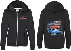 Dodge American Muscle Blue and Red (Front & Back) Ladies Full Zip