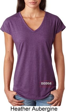Dodge Brothers Bottom Print Ladies Tri Blend V-Neck Shirt
