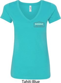 Dodge Brothers Pocket Print Ladies V-Neck Shirt