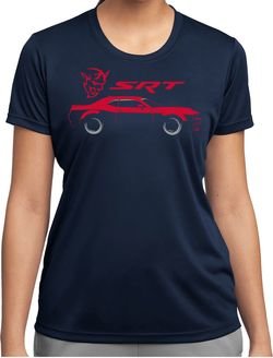 Dodge Challenger SRT Silhouette Ladies Dry Wicking T-shirt